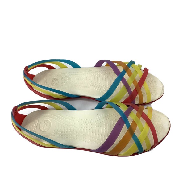 croc rainbow sandals